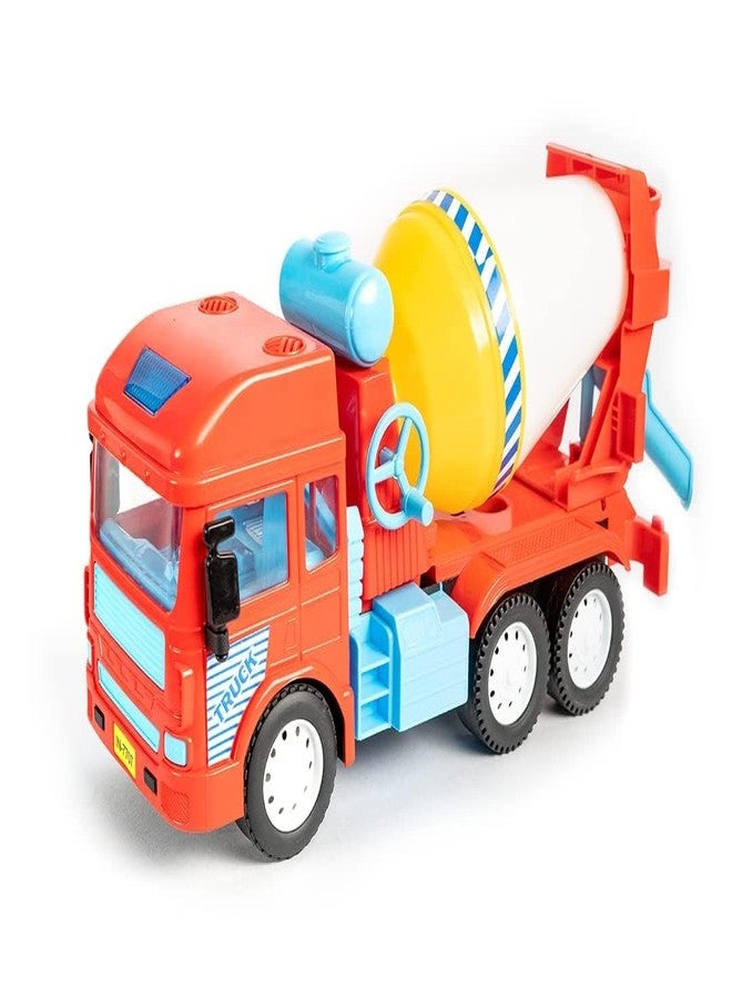 Ixora Cement Mixer Truck Friction Powered Toy Truck Push & Go Realistic Big Size Automobile Construction Engineering Plastic Toy Vehicle for Kids (Mixer Truck) - Image 1